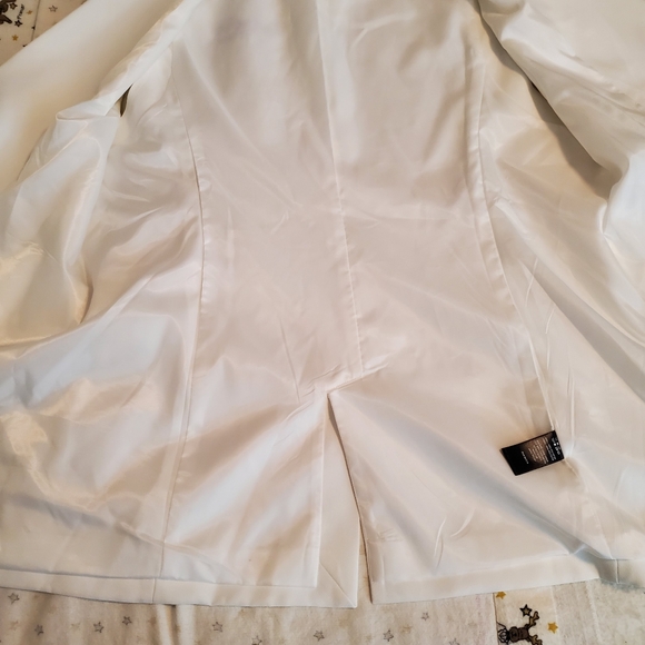 Tahari Long Notched Lapel Sleeveless Blazer Jacket Vest, XL, White - Picture 12 of 13